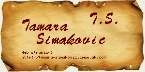Tamara Simaković vizit kartica